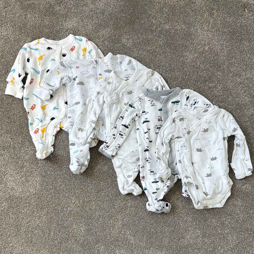 Carter’s Baby One Piece Set - White and Gray